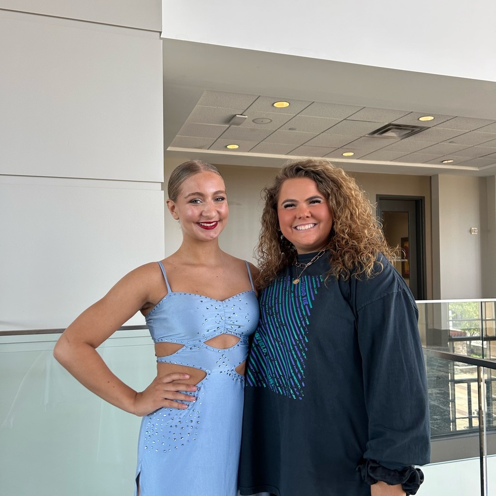 blue dance costume rinestoned dress